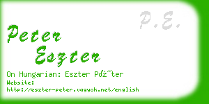 peter eszter business card